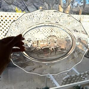 vintage Heisey Twist Sesquicentennial platter 150th anniversary Newark OH